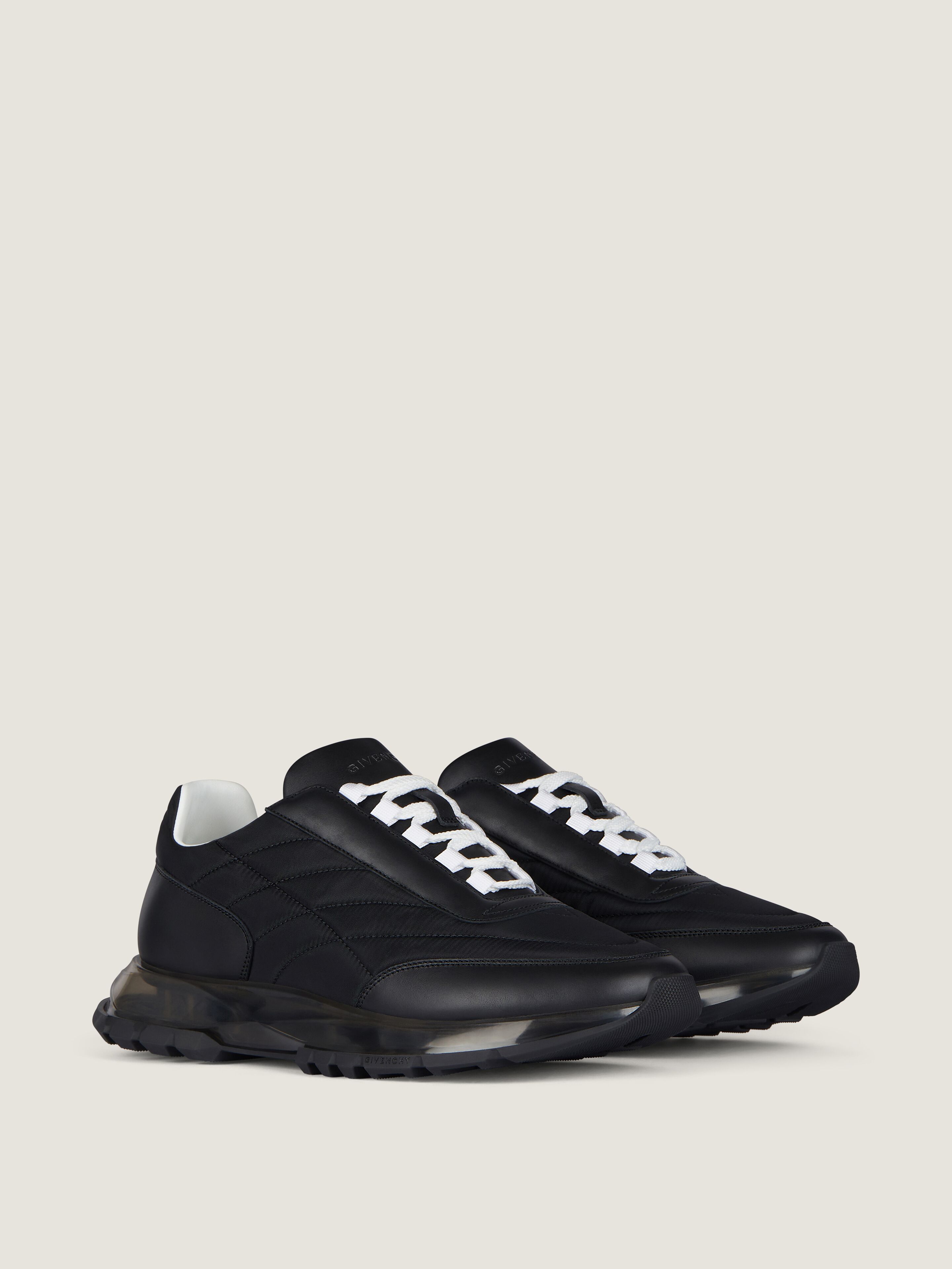 Trainers sneakers in padded nylon and leather